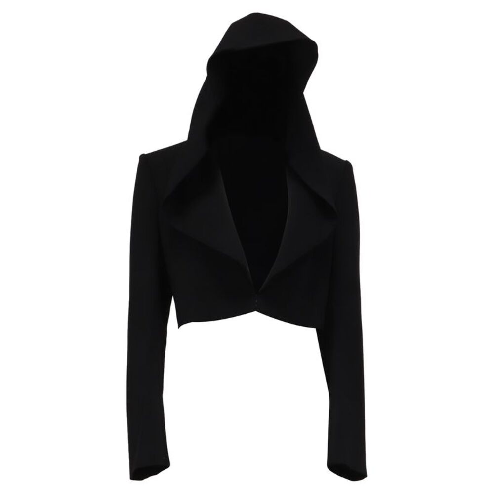 Alaïa Hooded Bolero Jacket in Black Viscose